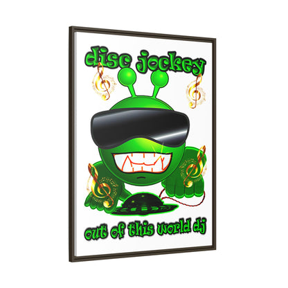 disc jockey - framed canvas art (white)