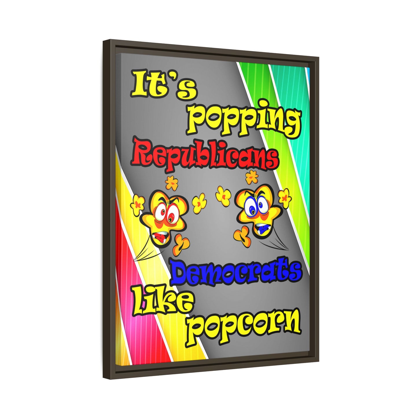 popping like popcorn - framed canvas art (rainbow split)