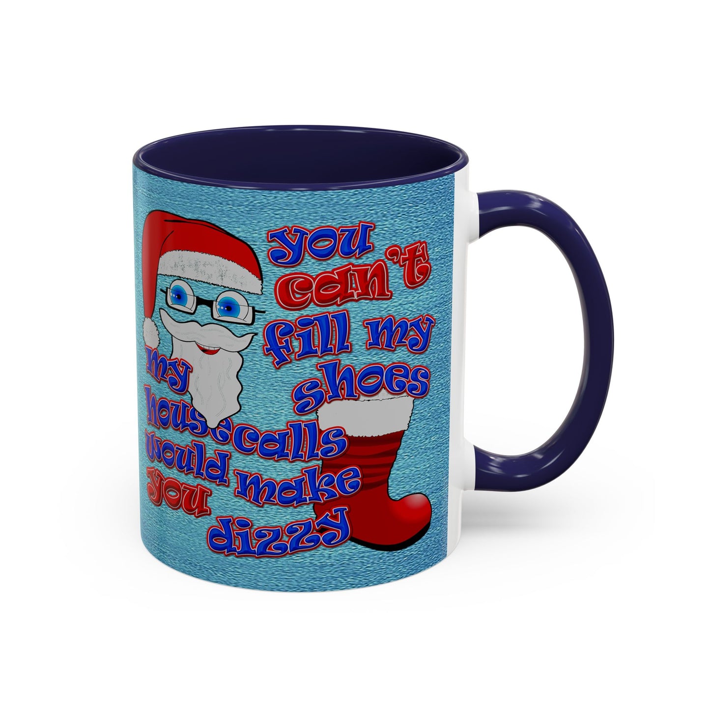 santa's shoes - Accent Mug (faded dark blue)