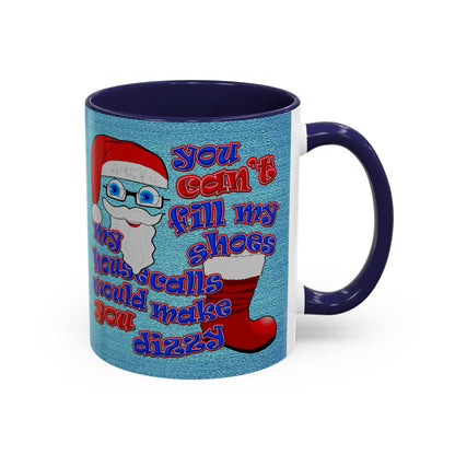 santa's shoes - Accent Mug (faded dark blue)