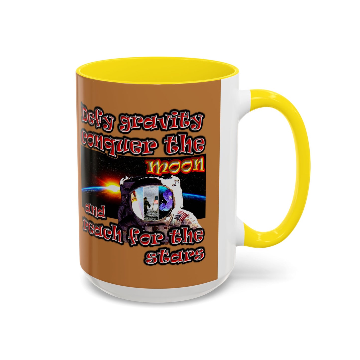 defy conquer reach - Accent Mug (light brown)