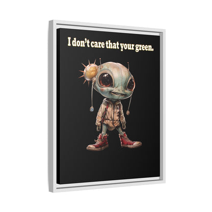 I don't care that your green - framed canvas art (black)