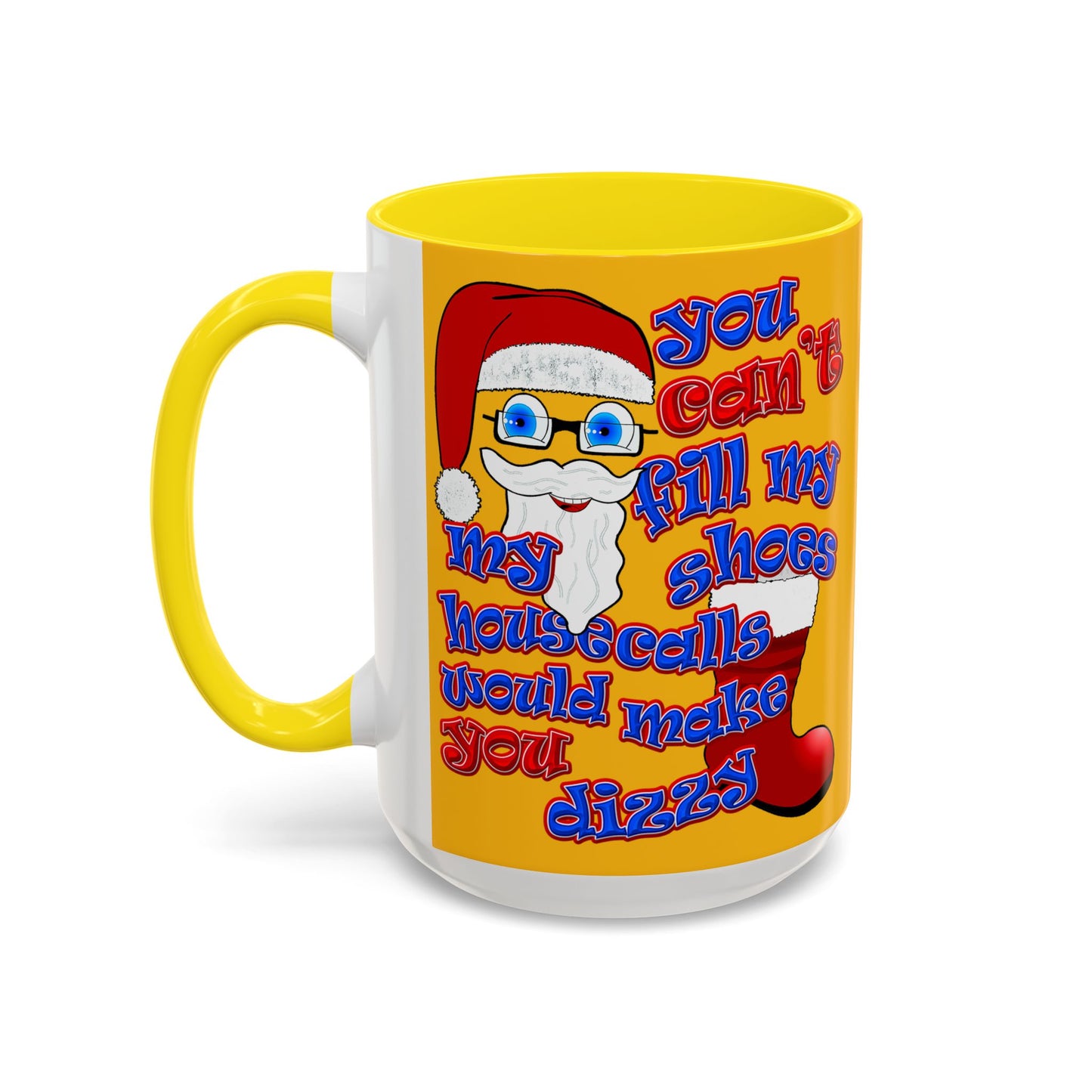 santa's shoes - Accent Mug (yellow)