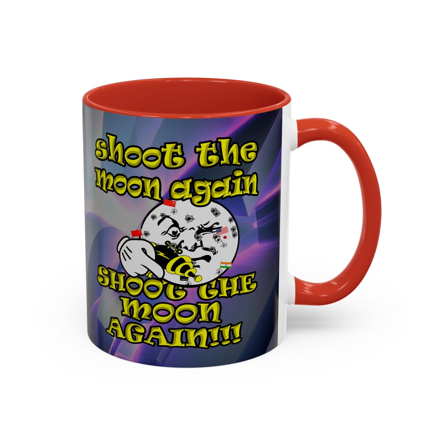 shoot the moon again - Accent Mug (grey-pink wave)