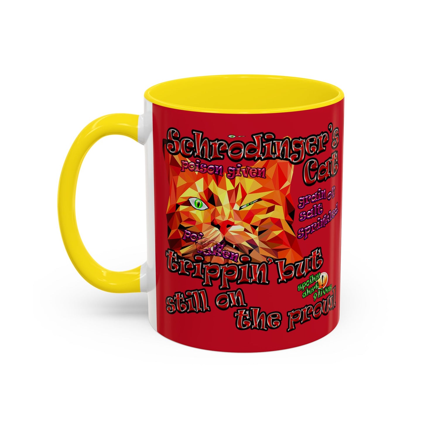 schrodinger's cat - Accent Mug (dark red)