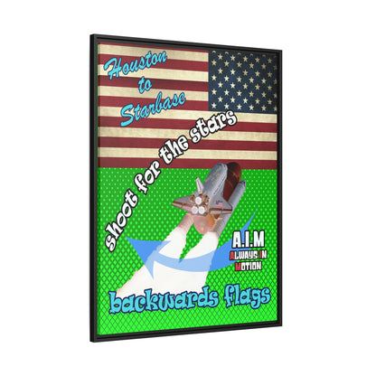 shoot for the stars - framed canvas art (logo green)