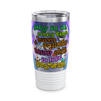 the bum's shit - Ringneck Tumbler, 20oz (grey-pink wave)