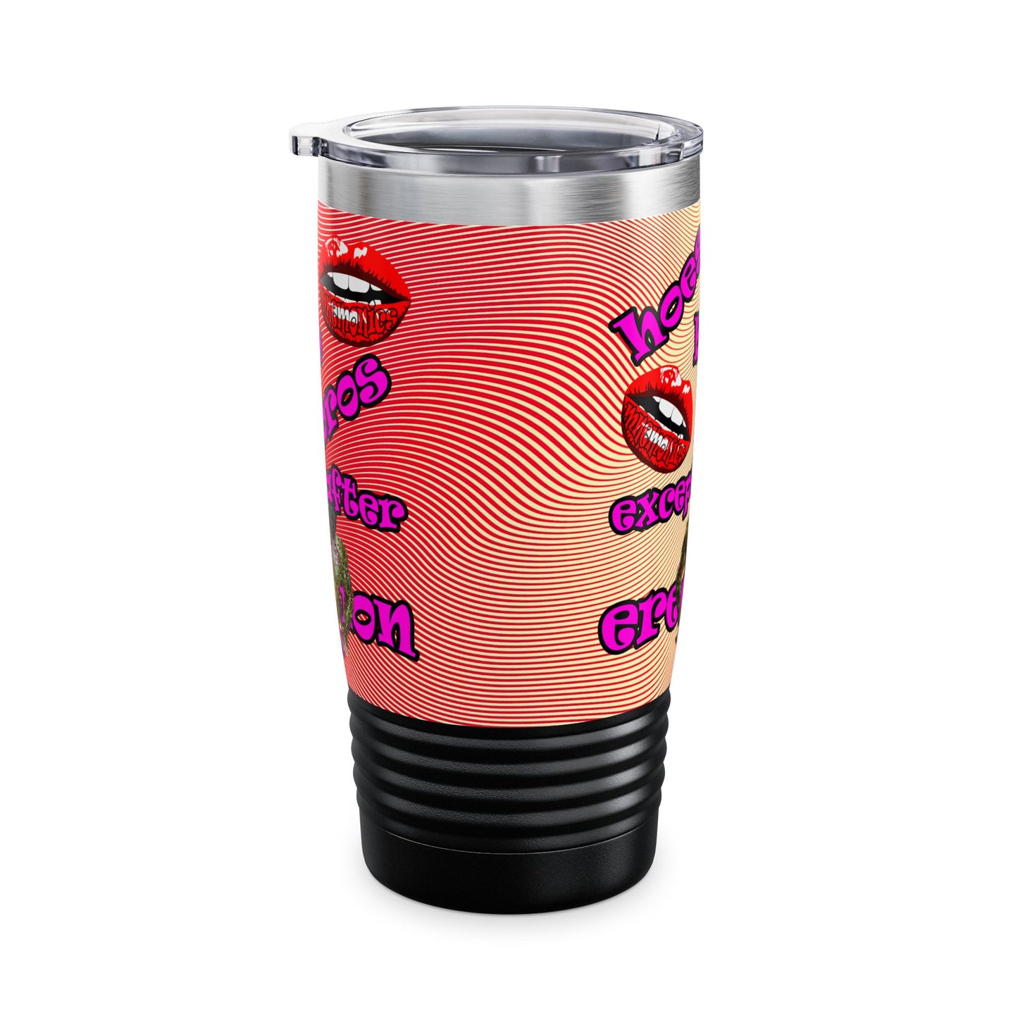 hoes b4 bros - Ringneck Tumbler, 20oz (yellow-orange wave)