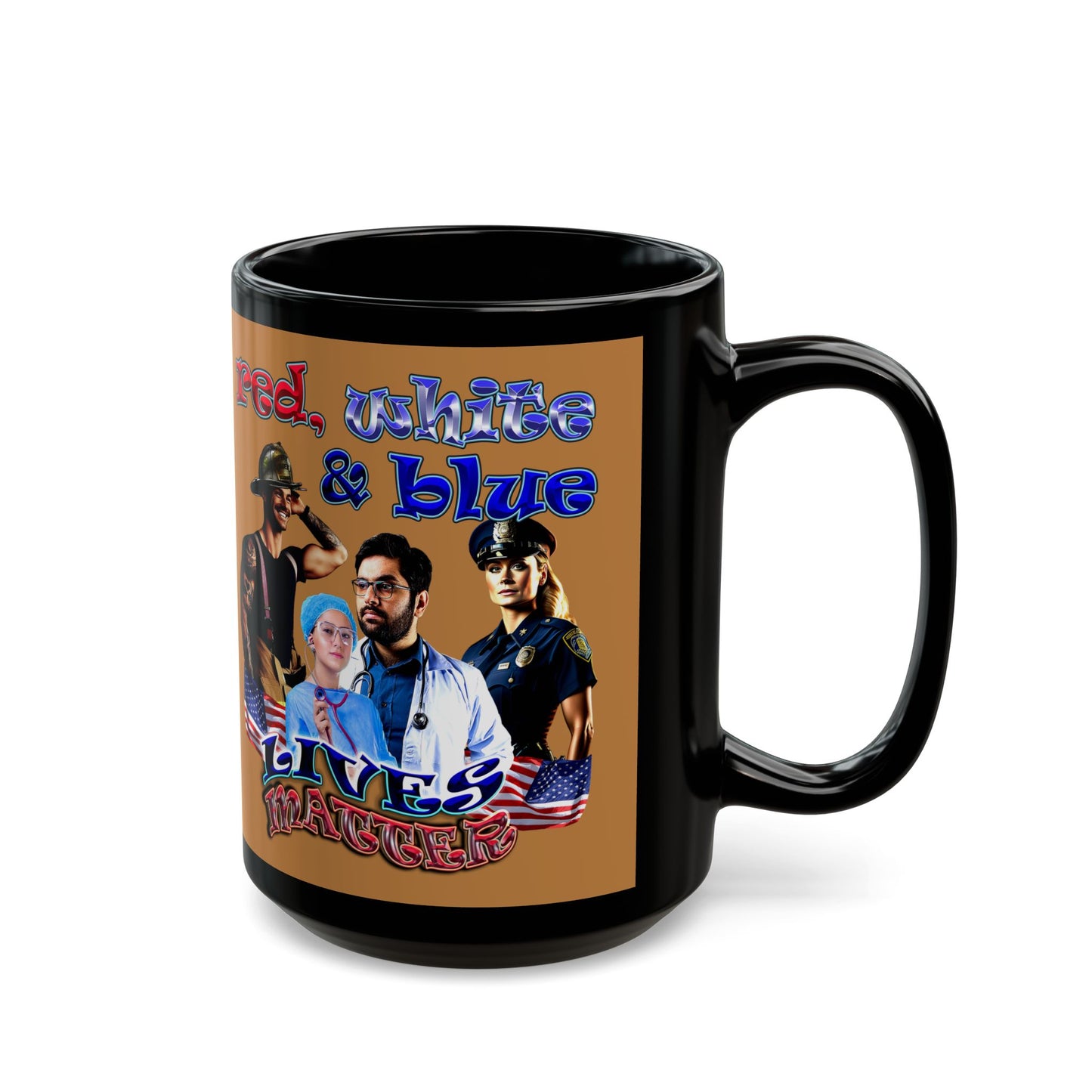 rw&b lives matter - Black Mug (light brown)