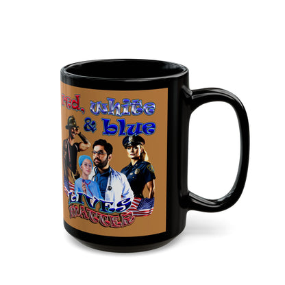 rw&b lives matter - Black Mug (light brown)