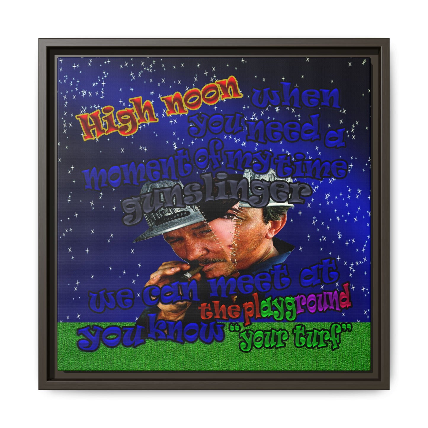 high noon - framed canvas art ('snoops' background)