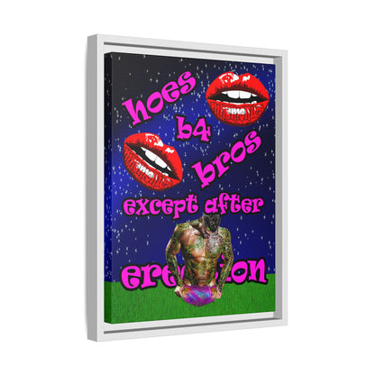 hoes b4 bros - framed canvas art ('snoops' background)