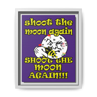 shoot the moon again - framed canvas art (purple)