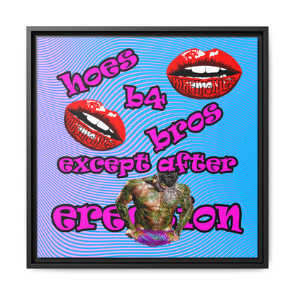 hoes b4 bros - framed canvas art (light blue-purple wave)