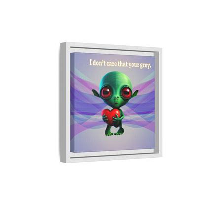 I don't care that your grey - framed canvas art (light blue-pink wave)