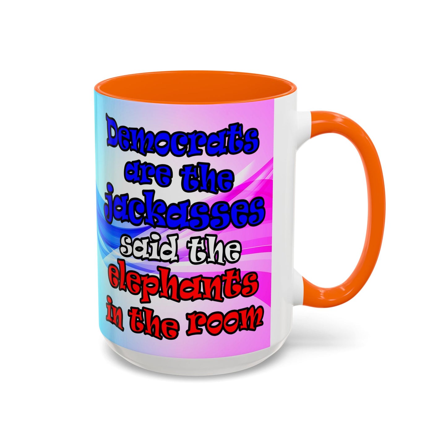 donkeys and elephants - Accent Mug (light blue-pink wave)