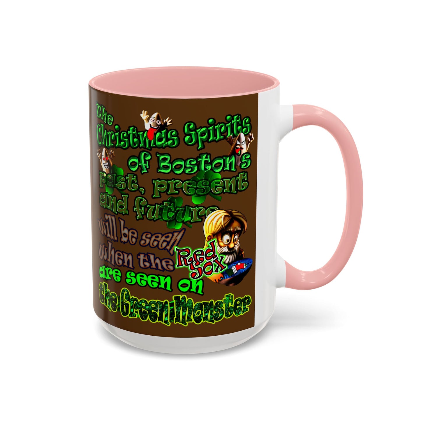 christmas spirits of boston - Accent Mug (brown)