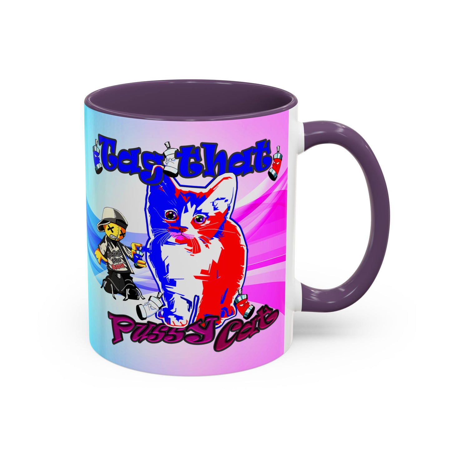 tag that - Accent Mug (light blue-pink wave)