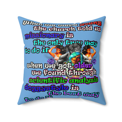 doggystyle - Faux Suede Square Pillow - (light blue)