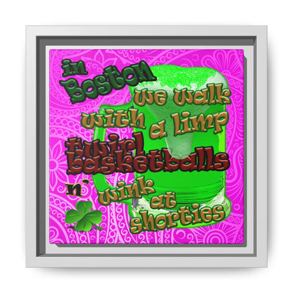 celtics logo - framed canvas art (pink swirl)