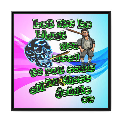 og - framed canvas art (light blue-pink wave)