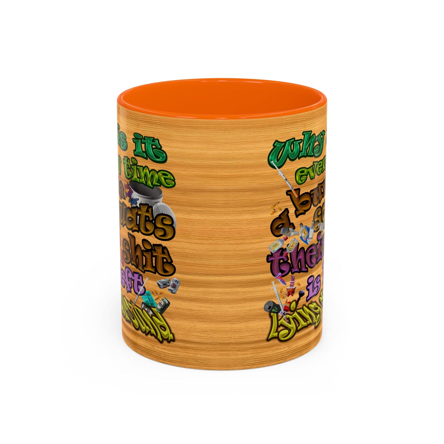 the bum's shit - Accent Mug (butterscotch wood finish)