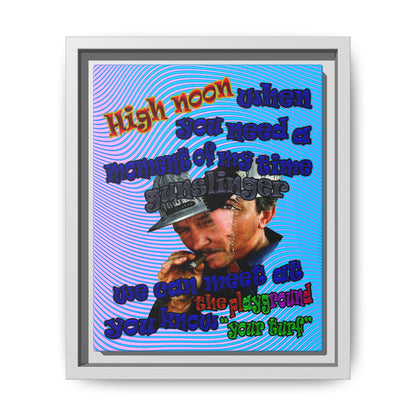 high noon - framed canvas art (light blue-purple wave)
