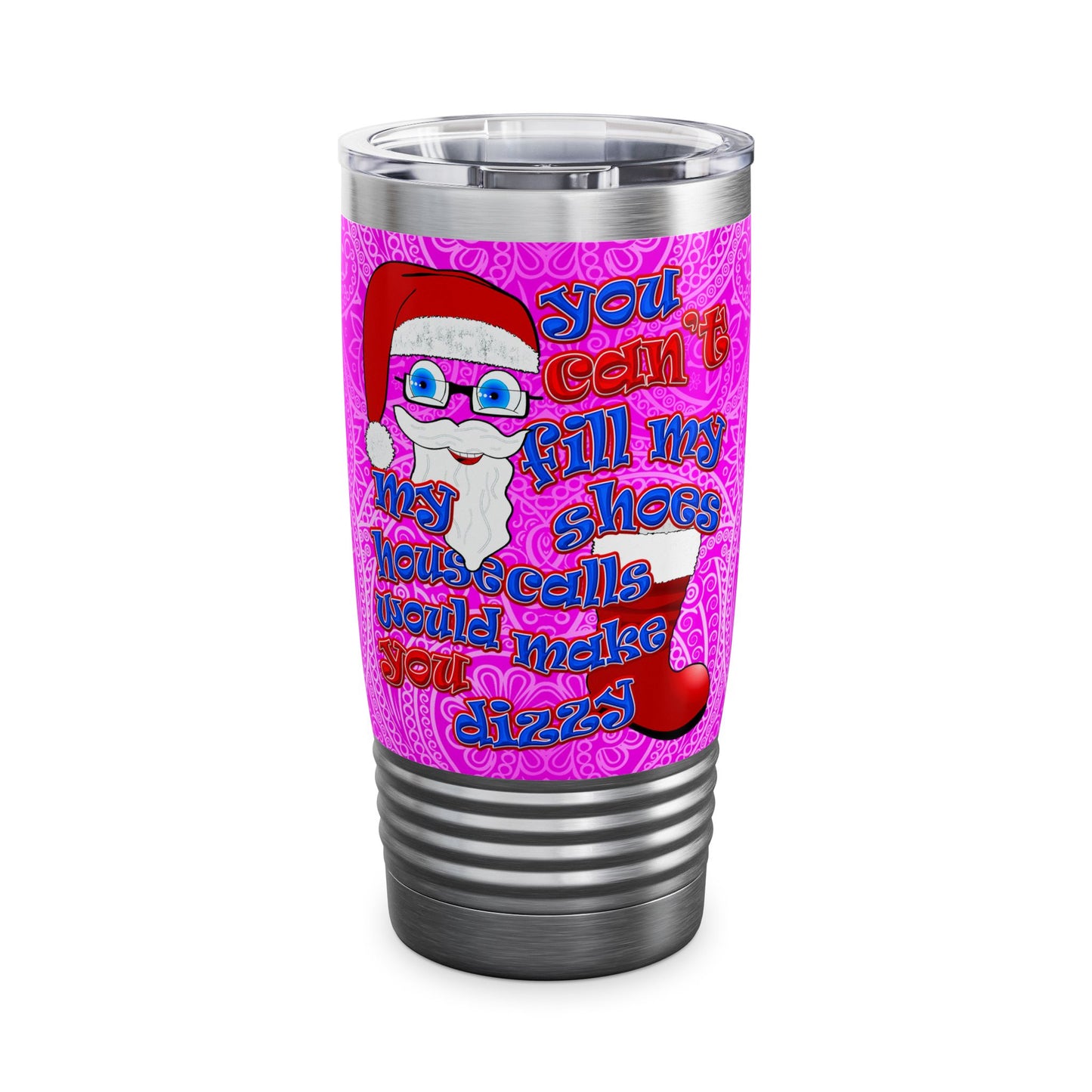 santa's shoes - Ringneck Tumbler, 20oz (pink swirl)