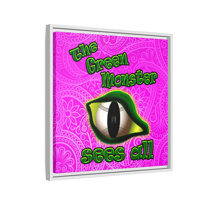 green monster - framed canvas art (pink swirl)