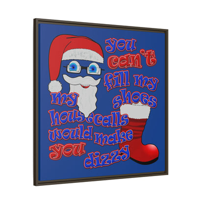 santa's shoes - framed canvas art (dark blue)