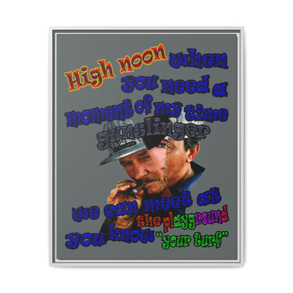 high noon - framed canvas art (dark grey)