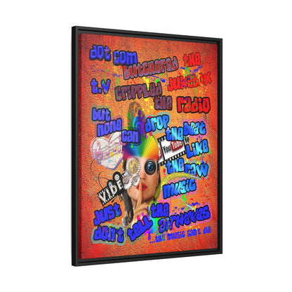 drop the beat - framed canvas art (burnt orange)