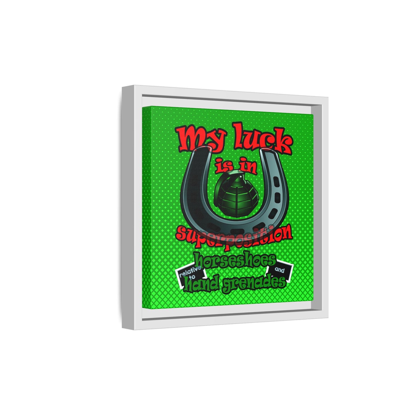 my luck - framed canvas art (logo green)