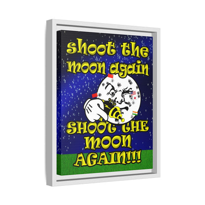 shoot the moon again - framed canvas art ('snoops' background)