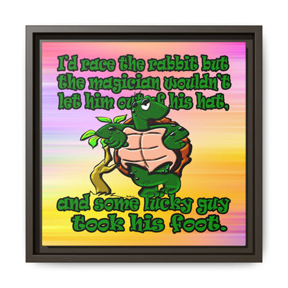 turtle race - framed canvas art (color blur)