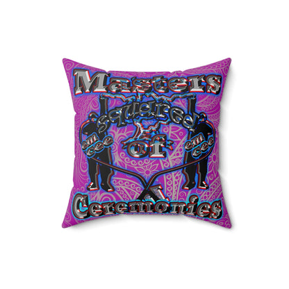 em cee squared - Spun Polyester Square Pillow - (pink swirl)
