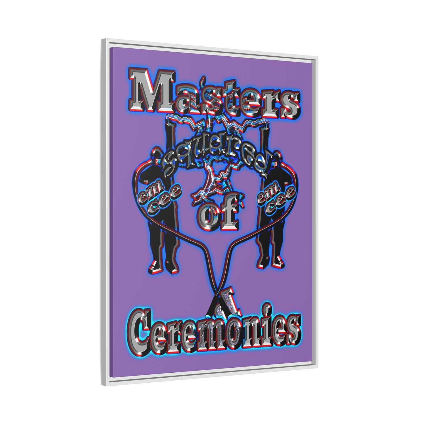 em cee squared - framed canvas art (light purple)