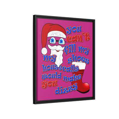 santa's shoes - framed canvas art (pink)