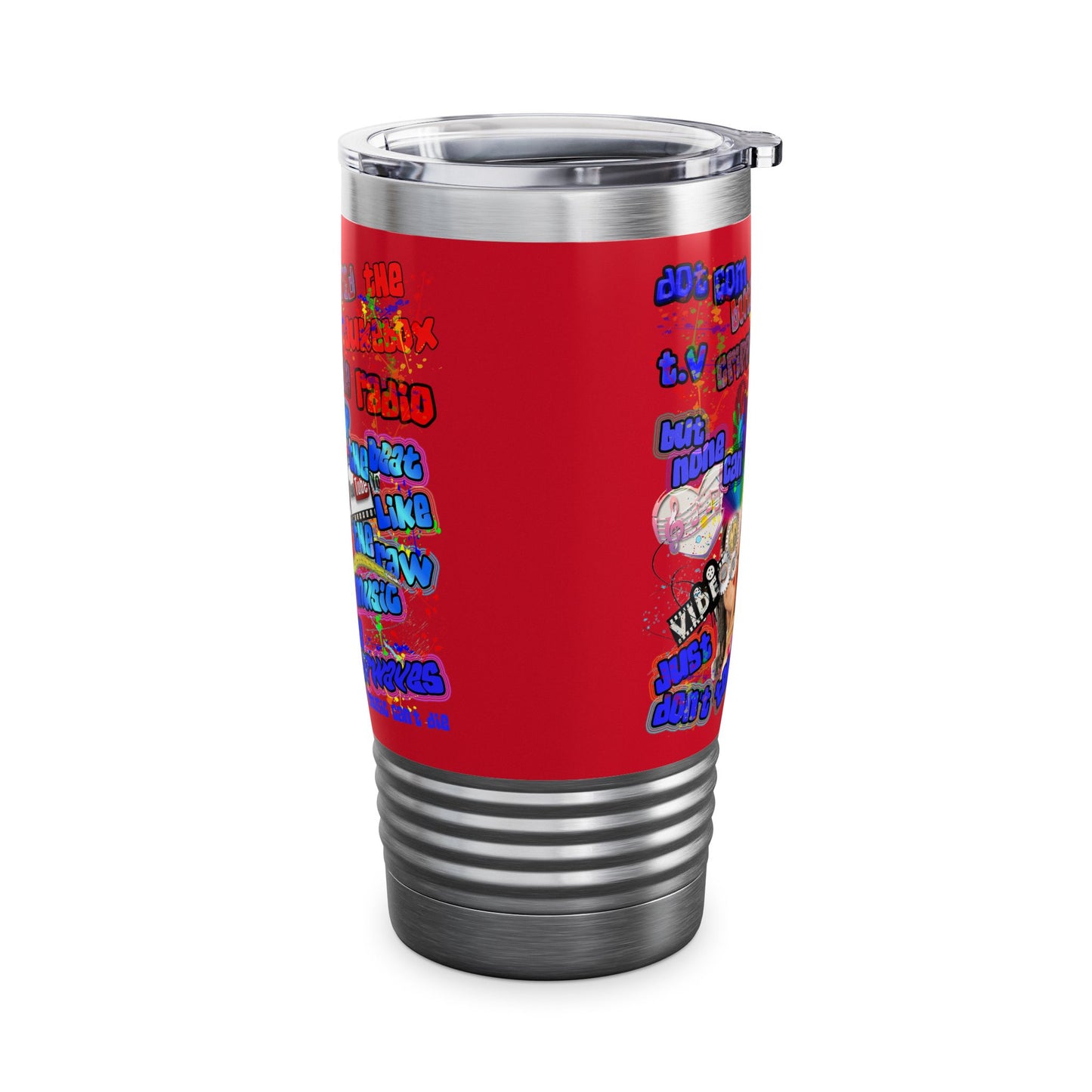 drop the beat - Ringneck Tumbler, 20oz (dark red)