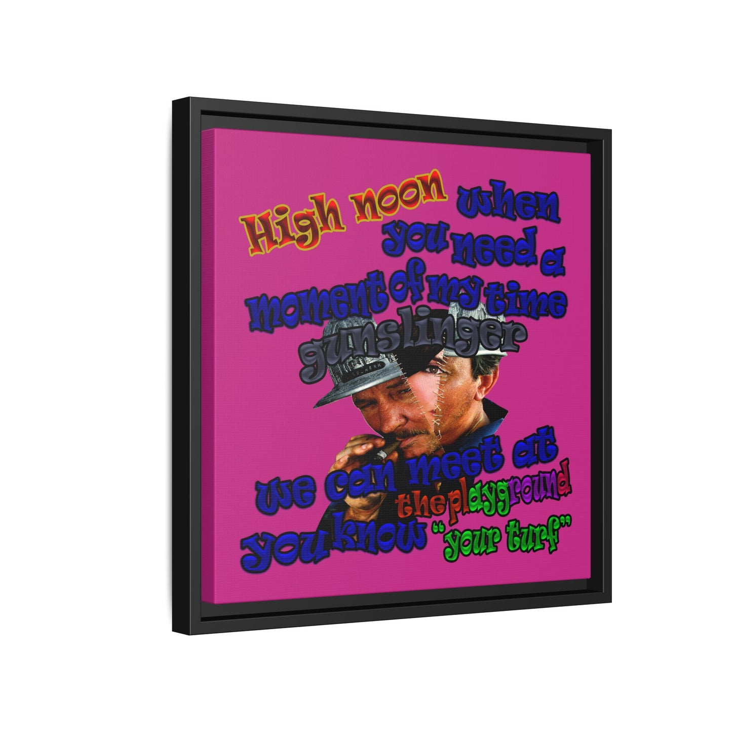 high noon - framed canvas art (pink)