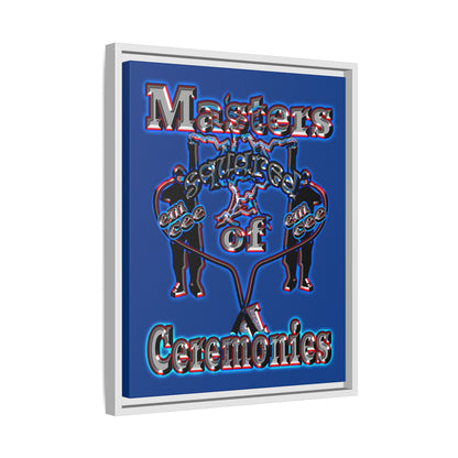 em cee squared - framed canvas art (dark blue)