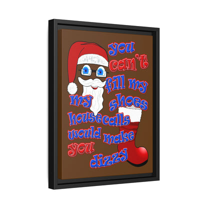 santa's shoes - framed canvas art (brown)