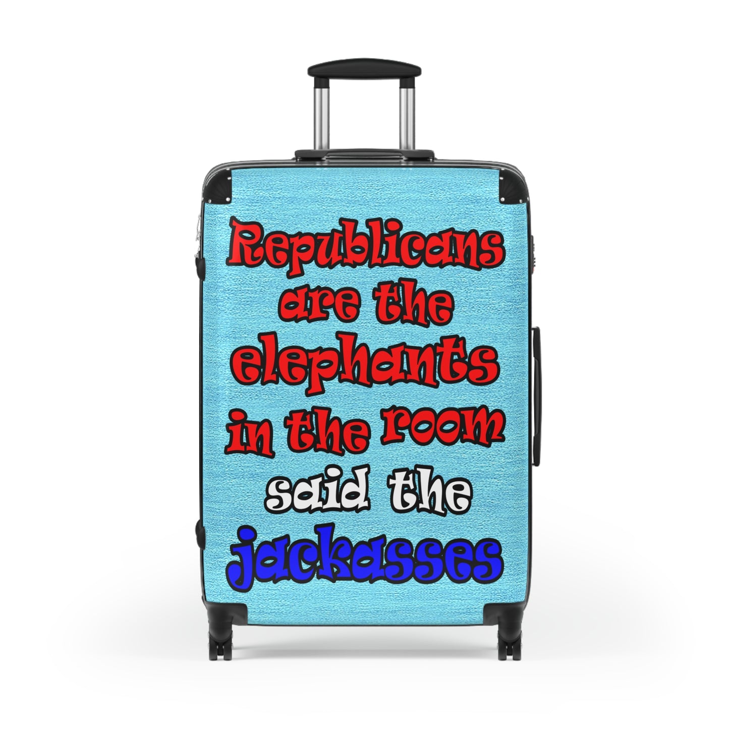 donkeys and elephants - Suitcase (faded blue)