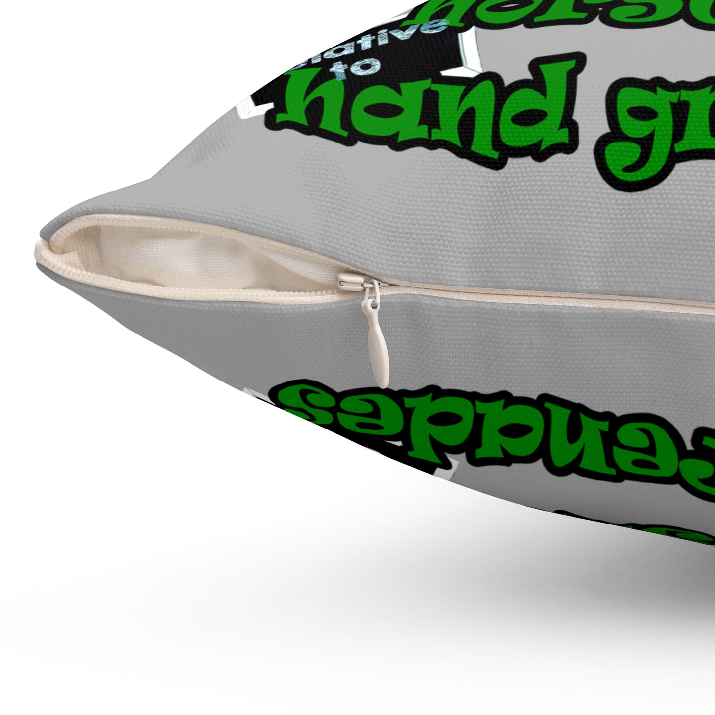 my luck - Spun Polyester Square Pillow - (light grey)