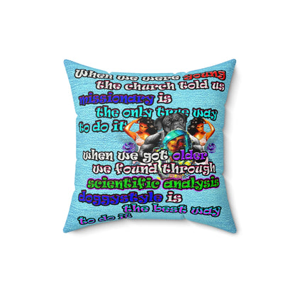 doggystyle - Spun Polyester Square Pillow - (faded blue)