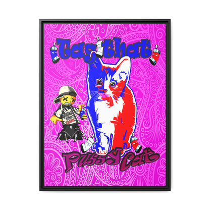 tag that - framed canvas art (pink swirl)