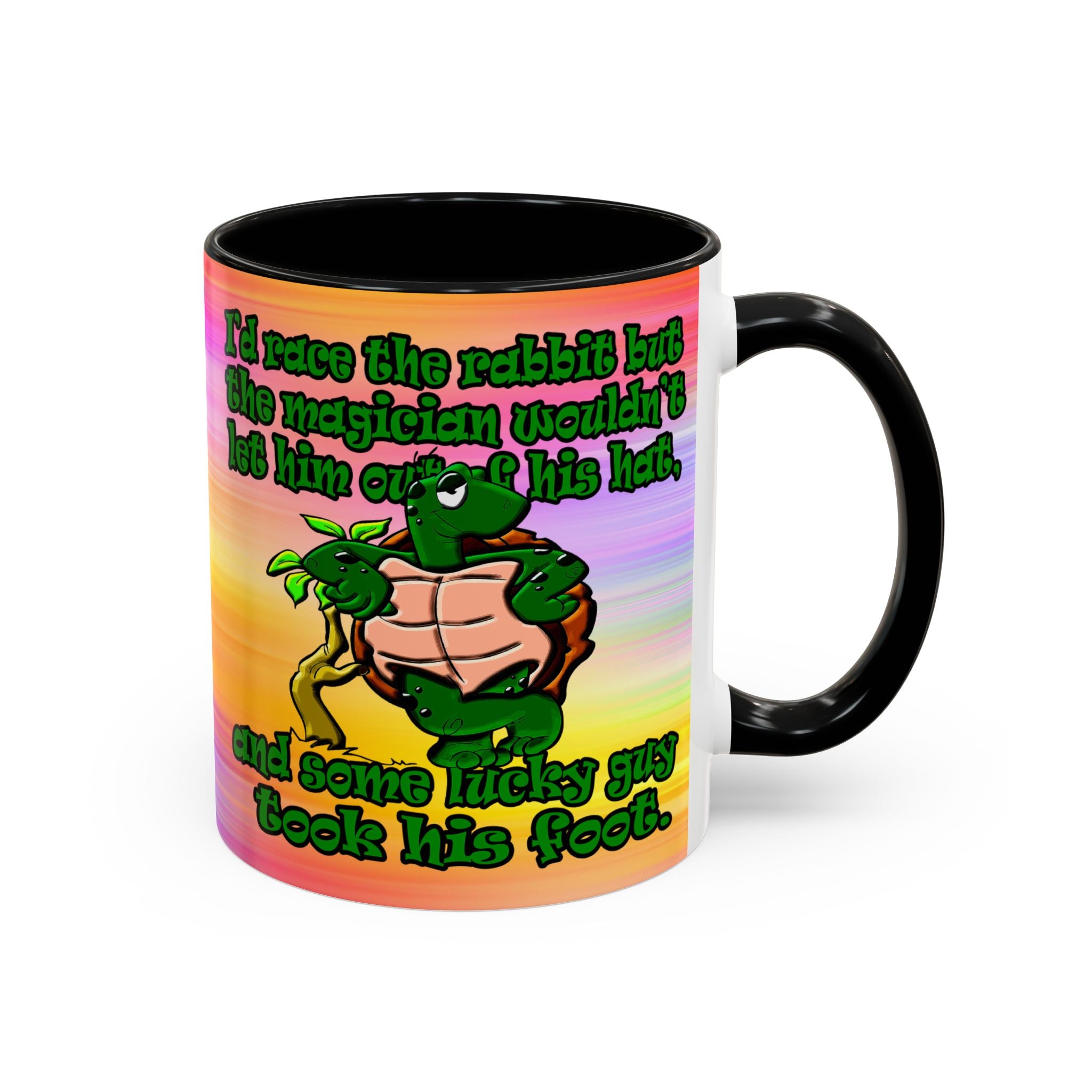turtle race - Accent Mug (color blur)