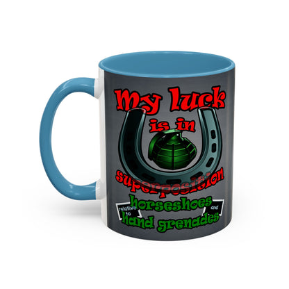my luck - Accent Mug (grey-light grey)