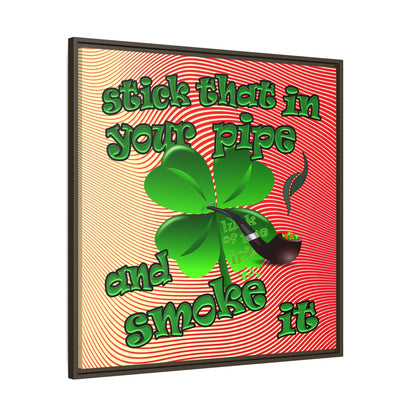 stick that in your pipe and smoke it - framed canvas art (yellow-orange wave)