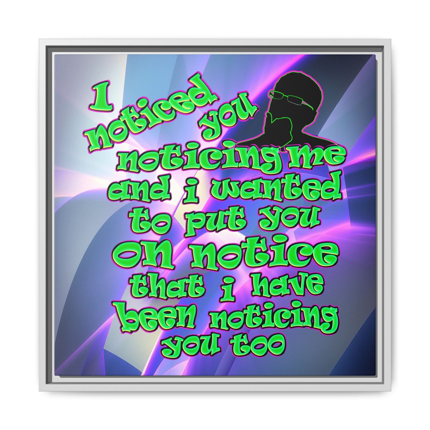 noticed you noticing - framed canvas art (grey-pink wave)